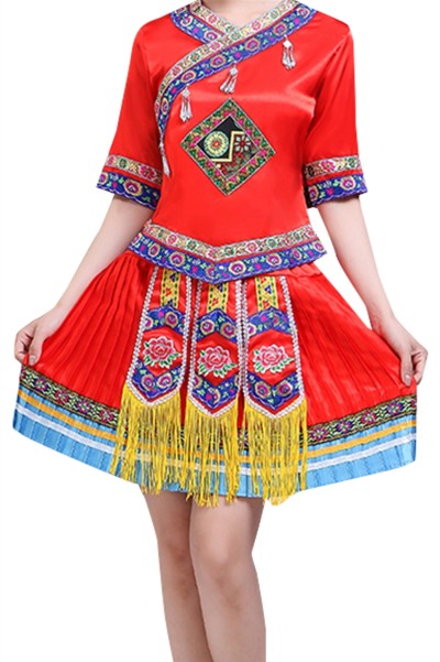 Design Miao costumes, custom-made Miao and Yi clothes, Yi female minority performance costumes, Tujia dance costumes, ethnic style SKDO019 detail view-6